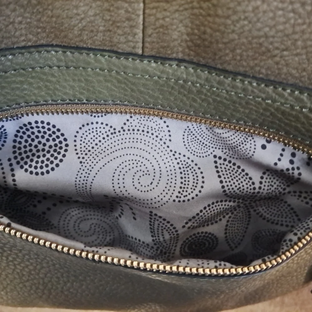 NWOT Pebbled Olive Green London Satchel